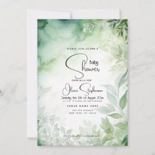 Baby Shower- Watercolor Garden QR Code Invitation