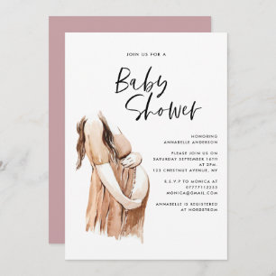 Baby shower watercolor illustration simple script