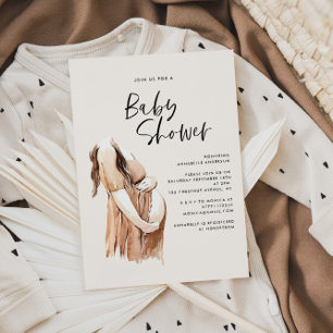 Baby shower watercolor illustration simple script