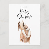 Baby shower watercolor illustration simple script