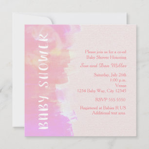 BABY SHOWER Watercolor Tropical Pink Invitation