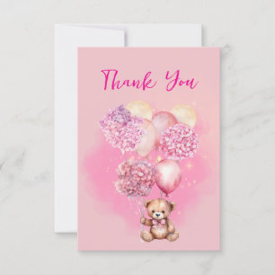 Baby Shower We Can Bearly Wait Thank You Card