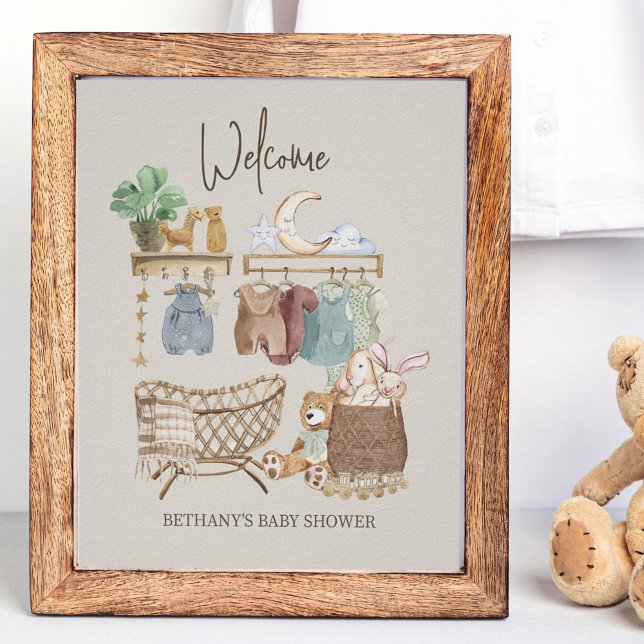 Baby Shower Welcome Boho Nursery Theme Poster (Creator Uploaded)