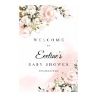 Baby shower welcome sign poster boho pink gold