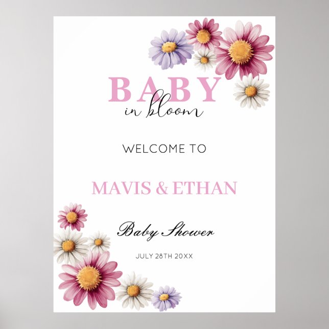 Baby Shower Welcome Sign Poster Template (Front)