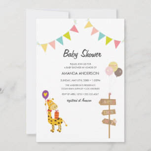 Baby Shower Wild Animals Shower Invitation