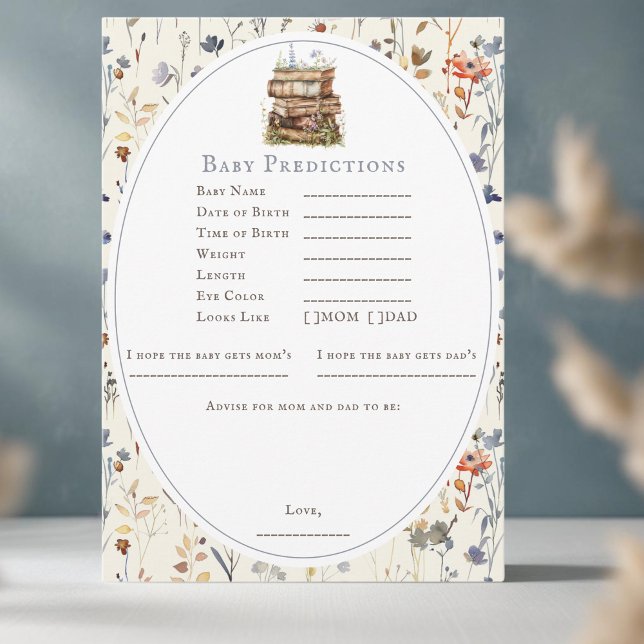 Baby shower wildflower game card prediction advice (Creator Uploaded)