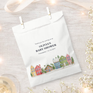 Baby Shower Winter snowy village Favour Bags