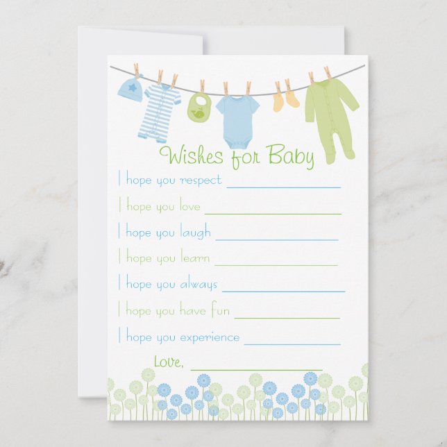 Baby Shower Wishes For Baby Game Invitation (Front)
