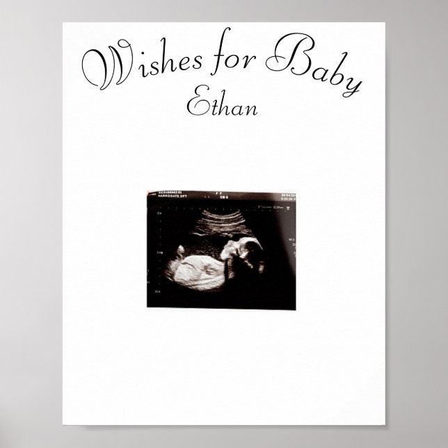 Baby Shower, Wishes for Baby Poster Keepsake (Front)