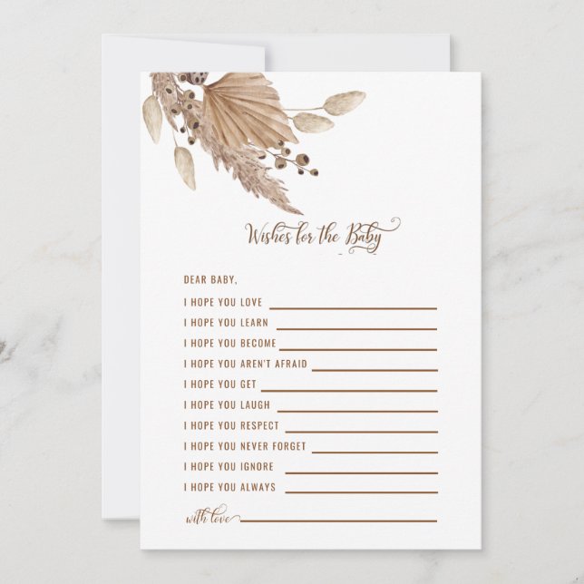 Baby Shower Wishes for the Baby Pampas III Invitation (Front)