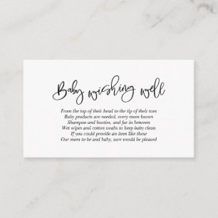 Baby Shower, Wishing Well, Creative Black Script Enclosure Card