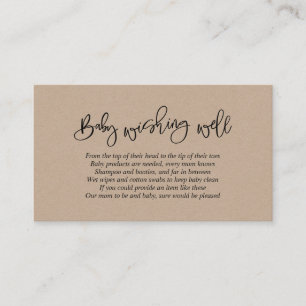 Baby Shower, Wishing Well, Creative Kraft Script Enclosure Card