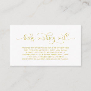 Baby Shower, Wishing Well, Hand Lettered Gold Enclosure Card