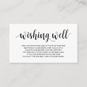 Baby Shower, Wishing Well, Modern Rustic Black Enclosure Card