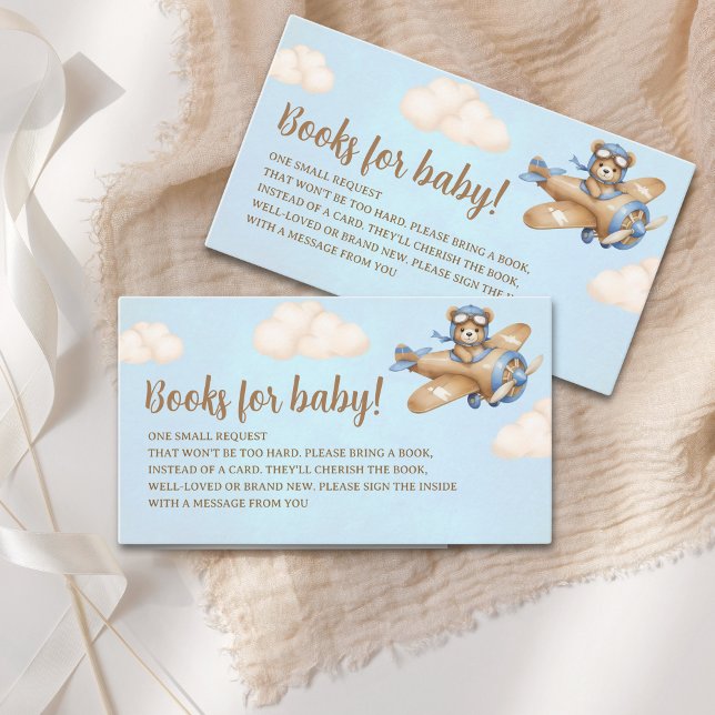 Baby Shower with Charming Teddy Bear Pilot Enclosure Card (Creator Uploaded)
