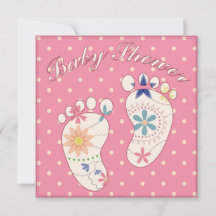 Baby shower with feet pink