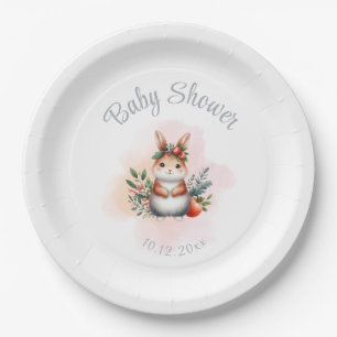 Baby Shower Woodland Animal Paper Plate