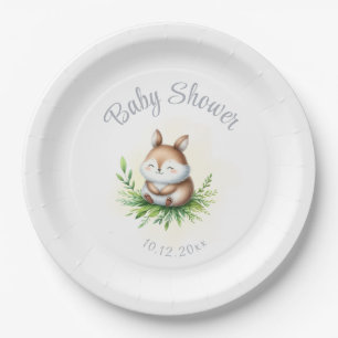Baby Shower Woodland Animal Paper Plate