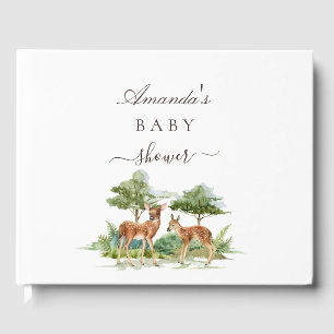 Baby shower woodland animals deer forest guest book