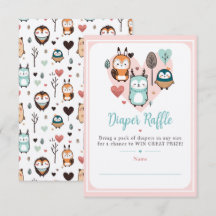 Baby Shower Woodland Animals | Diaper Raffle