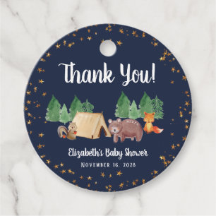 Baby Shower Woodland Animals Thank You Favour Tags