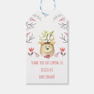 Baby Shower Woodland Deer Plant Pot Thank You Gift Tags