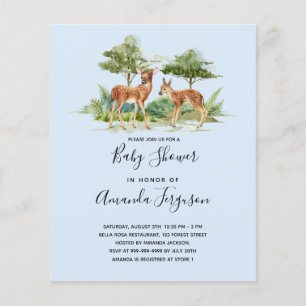 Baby shower woodland forest animals boy invitation