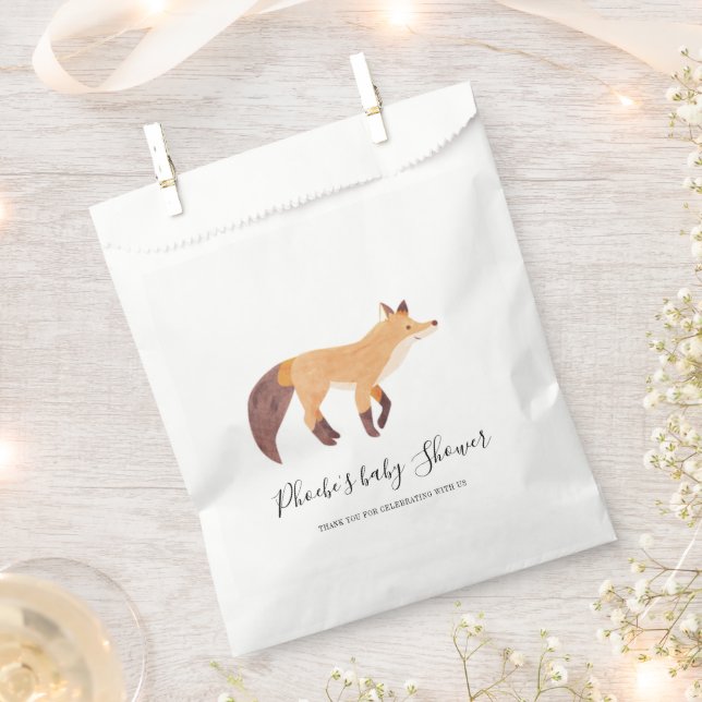 Baby Shower Woodland Fox Custom Favour Bags (Clipped)