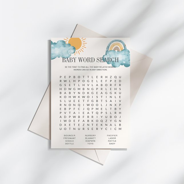 Baby Shower Word Search Game Card (Creator Uploaded)