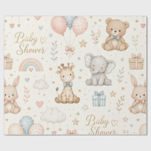 Baby Shower Wrapping Paper Elegant Baby Cut Gift 