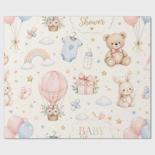 Baby Shower Wrapping Paper Elegant Baby Cut Gift 