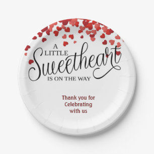BABY SHOWERTableware  hearts sweetheart Paper Plate