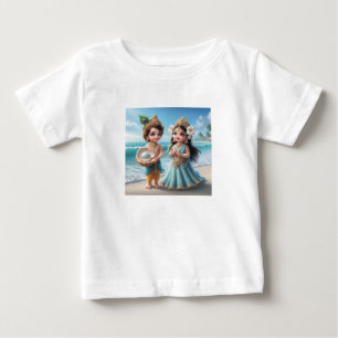 Baby Shree Krishna & Radha with Diamond Divine  T-Shirt