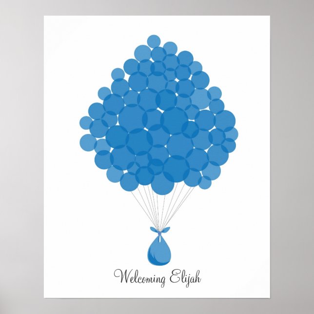 Baby Signature Balloons - Blue Poster (Front)