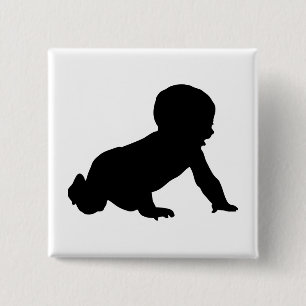 Baby Silhouette 15 Cm Square Badge