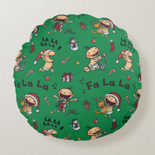 Baby Singing Carols Pattern Round Cushion