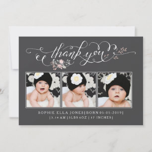 Baby Sip & See Thank You Birth Announcement