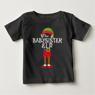 baby sister elf family matching christmas baby T-Shirt