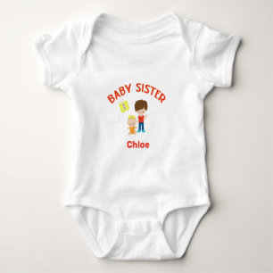 Baby Sister with Big Brother Personalised Bodysuit