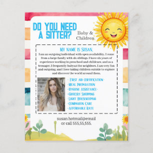 Baby sitter flyer