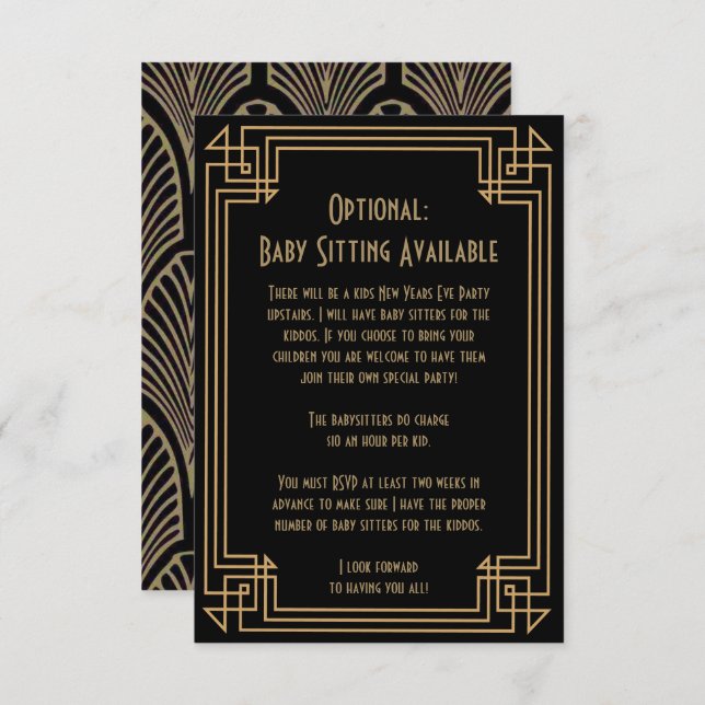 Baby Sitter Invite (Front/Back)