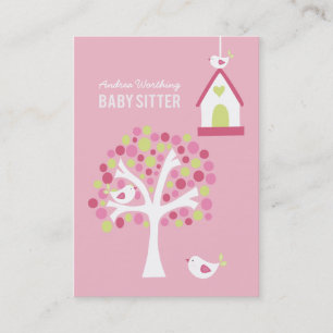 Baby Sitter Sitting Birds Business Card Template