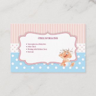 Baby sitters, Business card