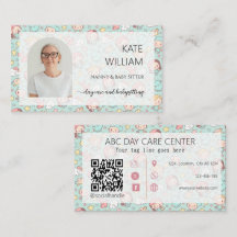 Baby sitting Nanny Arch Photo Business Card