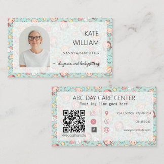 Baby sitting Nanny Arch Photo Business Card