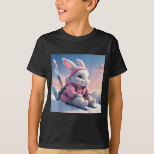 Baby ski bunny in snow winter motif ski rabbit alp T-Shirt