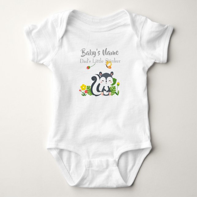 Baby Skunk, Butterfly & Flowers Bodysuit (Front)