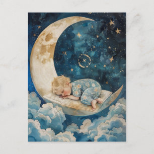 Baby Sleeping on the Moon Postcard
