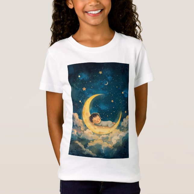 Baby Sleeping on the Moon T-Shirt (Front)